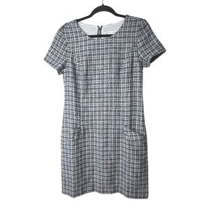Southern Tide Womens Navy White Tweed Plaid Sheath Dress Size 6 Style #5992